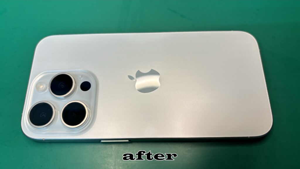 iPhone 15 Pro ガラスコーティング後
