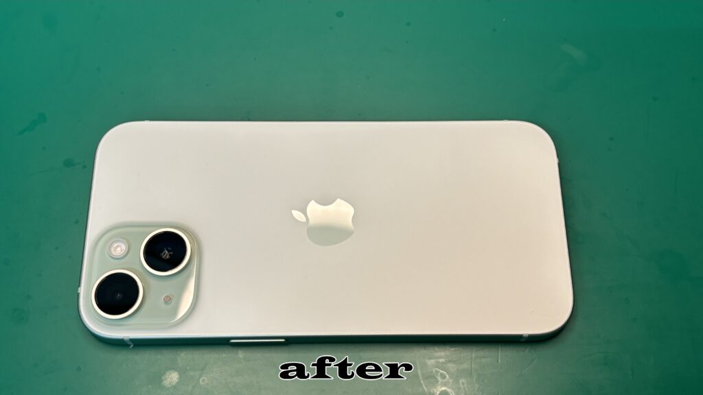 iPhone 15 ガラスコーティング後
