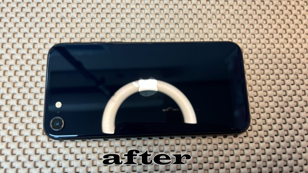 iPhone SE ガラスコーティング後 背面